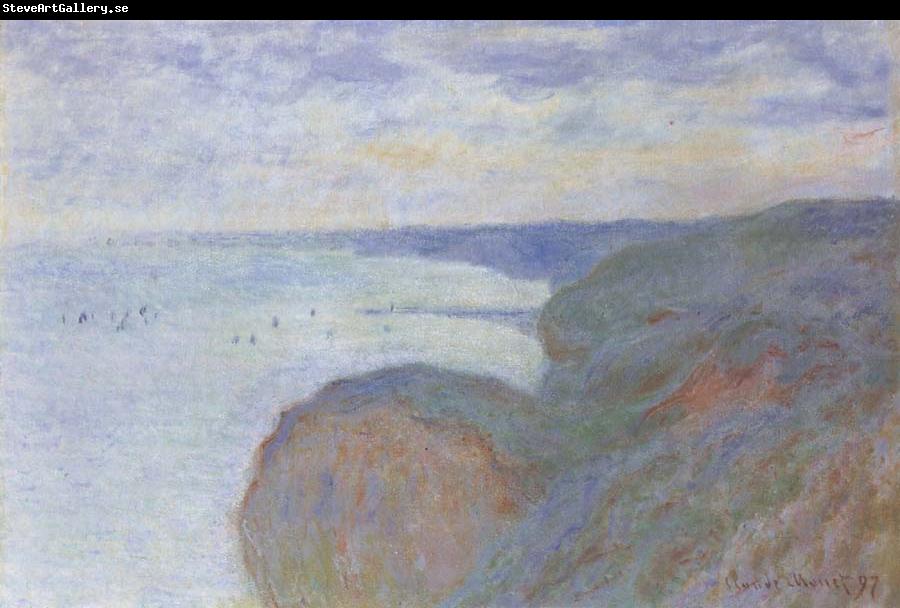 Claude Monet On the Cliff near Dieppe,Overcast Skies